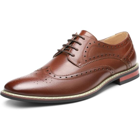 Bruno Marc Italy Men's 3-Dark/Brown Classic Modern Oxford Lace-Up Dress Shoes - Picture 1 of 10